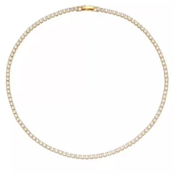 NEW 14K GOLD TENNIS DIAMOND CHAIN CHOKER NECKLACE - Picture 6 of 8